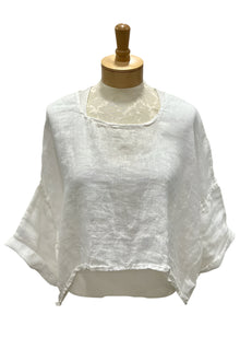  Bodil Textured Tales Linen Crop Crop in White Style TN1976-WHITE