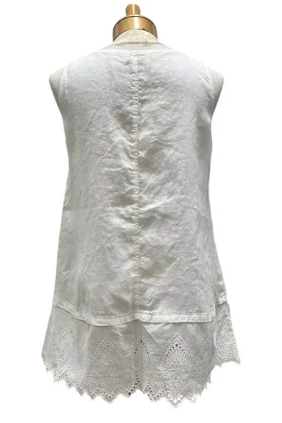 Bodil Textured Tales White Tank Top Style TN0278