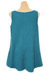 Bodil Whimsical Garden Cotton Textured Tank Top in Bluebell