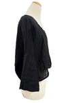 Bodil Whimsical Garden Linen Gauze Crop Crop in Black