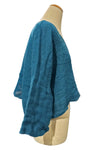 Bodil Whimsical Garden Linen Gauze Crop Crop in Bluebell