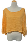 Bodil Whimsical Garden Linen Gauze Crop Crop in Marigold
