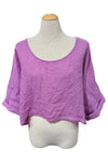 Bodil Whimsical Garden Linen Gauze Crop Crop in Wisteria