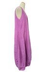 Bodil Whimsical Garden Linen Seamed Dress in Wisteria