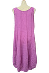 Bodil Whimsical Garden Linen Seamed Dress in Wisteria