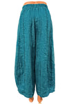 Bodil Whimsical Garden Linen Seamed Pant in Bluebell