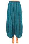 Bodil Whimsical Garden Linen Seamed Pant in Bluebell