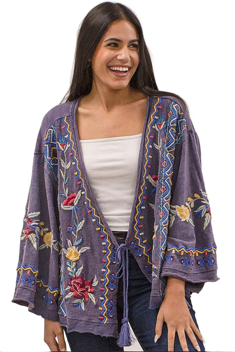 Caite Indy Kimono in Washed Blue – Missouri Bluffs