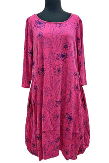  Cotton Lani 3/4 Sleeve Tulip Dress in Floral Print Roja Style FC956