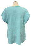 Cotton Lani Gauze Cap Sleeve One Pocket Top in Tidepool G2550