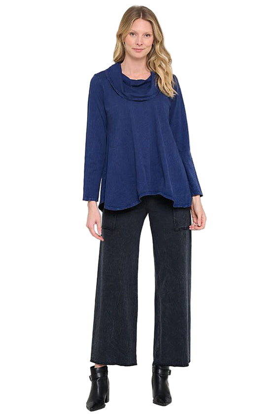 Cotton Lani Mineral Wash Long Pocket Pant in Black ST412-M