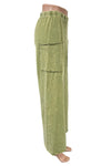 Cotton Lani Mineral Wash Long Pocket Pant in Cilantro ST412-M