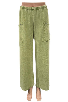  Cotton Lani Mineral Wash Long Pocket Pant in Cilantro ST412-M