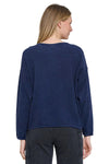 Cotton Lani Mineral Wash Scoop Neck Star Patch Sweatshirt in Indigo B635-M