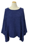 Cotton Lani One Size Gauze Boxy Top in Mineral Wash Indigo G339