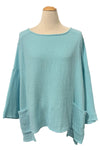Cotton Lani One Size Gauze Boxy Top in Tidepool G339