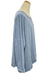 Cotton Lani One Size Jersey Slub Boxy Tunic in Lake JS352