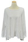 Cotton Lani One Size Jersey Slub Boxy Tunic in White JS352