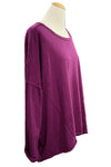 Cotton Lani One Size Jersey Slub Boxy Tunic in Wine JS352