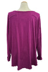 Cotton Lani One Size Jersey Slub Boxy Tunic in Wine JS352