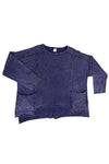 Cotton Lani One Size Mineral Wash Boxy Top in Indigo J338-M