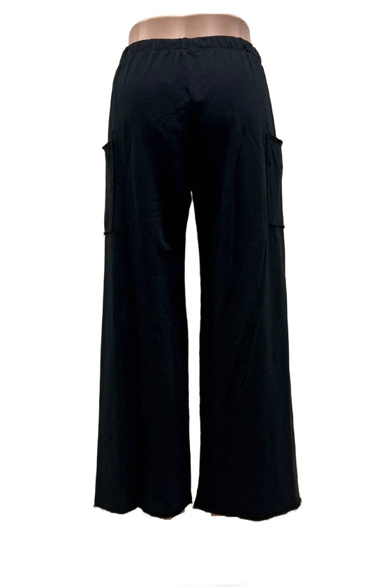 Cotton Lani Patch Pocket Crop Pant in Black Style ST410
