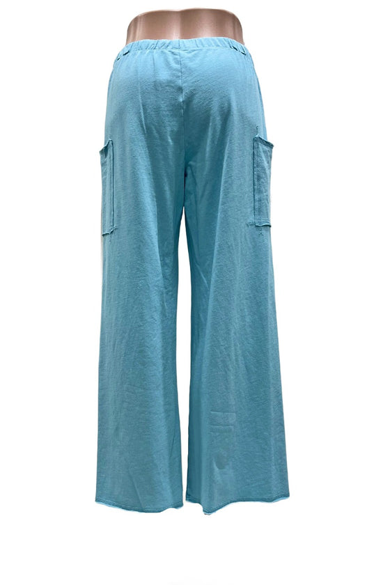 Cotton Lani Patch Pocket Crop Pant in Peacock Style ST410