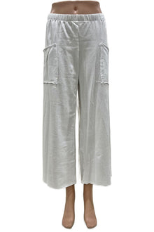  Cotton Lani Patch Pocket Crop Pant in White Style ST410
