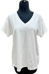 Cotton Lani Relax V Tee in White Style J165