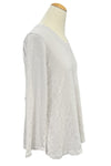 Cotton Lani Scoop Neck 3/4 Sleeve Flared Top in Cream JS327