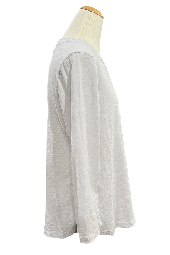 Cotton Lani Scoop Neck 3/4 Sleeve Flared Top in Cream JS327