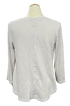 Cotton Lani Scoop Neck 3/4 Sleeve Flared Top in Cream JS327