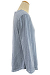 Cotton Lani Scoop Neck 3/4 Sleeve Flared Top in Lake JS327