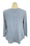 Cotton Lani Scoop Neck 3/4 Sleeve Flared Top in Lake JS327