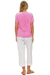 Cotton Lani Scoop Neck Short Sleeve Top in Mineral Wash Pink JS205