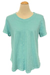 Cotton Lani Scoop Neck Short Sleeve Top in Tide Pool JS205