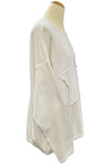 Cotton Lani Scoop Neck Star Patch Sweatshirt in White B635