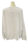 Cotton Lani Scoop Neck Star Patch Sweatshirt in White B635