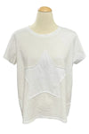 Cotton Lani Scoop Neck Star Patch Top in White JS223