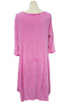 Cotton Lani Scoop Neck Tulip Dress in Mineral Wash Pink JS956