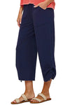Cotton Lani Side Ruched Pocket Crop Pants in Navy JS818