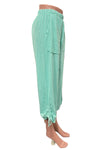 Cotton Lani Side Ruched Pocket Crop Pants in Tide Pool JS818