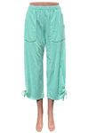 Cotton Lani Side Ruched Pocket Crop Pants in Tide Pool JS818