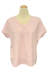 Cotton Lani V-Neck Short Sleeve Center Cut Top in Lullaby JS216