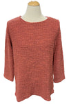Cut Loose 3/4 Sleeve Boatneck Top in Chili