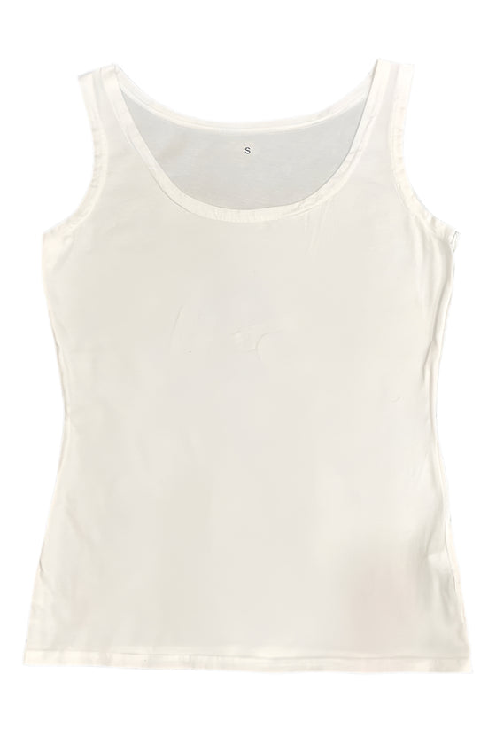 Cut Loose Convertible Boatneck Tank in White Style 2015521