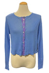 Cut Loose Cotton Tulle Crop Cardigan in Forget Me Not