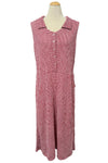 Cut Loose Crinkle Check Collard Dress in Cherry