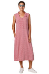 Cut Loose Crinkle Check Collard Dress in Cherry