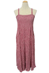 Cut Loose Crinkle Check Crop Jumpsuit in Cherry